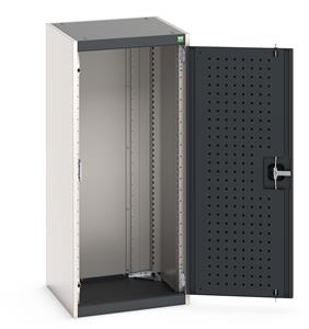cubio cupboard with perfo doors. WxDxH: 525x525x1200mm. RAL 7035/5010 or selected Bott Cubio Empty Heavy Duty Tool Cupboard Housing